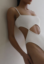 Load image into Gallery viewer, Cutouts slits swimsuit - Fluted Off-White