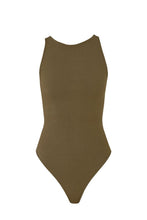 Load image into Gallery viewer, Neckline Bodysuit Cava - Greenish Brown Crepe