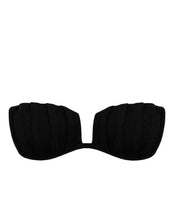 Load image into Gallery viewer, Pleated Bandeau Bikini Top - Black Crepe