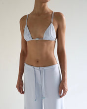 Load image into Gallery viewer, Bias Detail Wide Leg Pants Bottom -  Textured Light Blue
