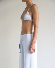 Load image into Gallery viewer, Bias Detail Wide Leg Pants Bottom -  Textured Light Blue