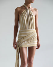 Load image into Gallery viewer, Ruched Mini Skirt Bottom - Banoffee Stripes