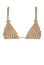 Load image into Gallery viewer, Ribbed Triangle Bikini Top - Walnut Crepe
