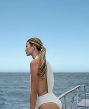 Load image into Gallery viewer, Back Detail Swimsuit - Off-White Crepe