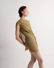 Load image into Gallery viewer, Ruffled cover Dress- Olive Green