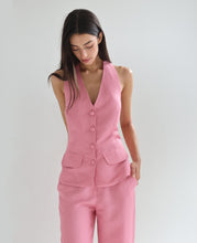 Load image into Gallery viewer, Halter Vest Top - Salmon Pink Linen