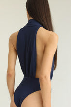 Load image into Gallery viewer, Back Detail Swimsuit - Navy Crepe