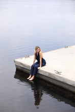 Load image into Gallery viewer, Low Waist Straight Pants Bottom - Navy Blue