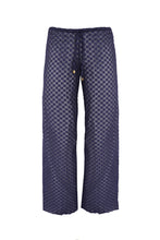 Load image into Gallery viewer, Low Waist Straight Pants Bottom - Navy Blue Embroidery