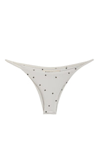 Triangle With Fixed Strap Bikini Bottom - Off-white polka dot print