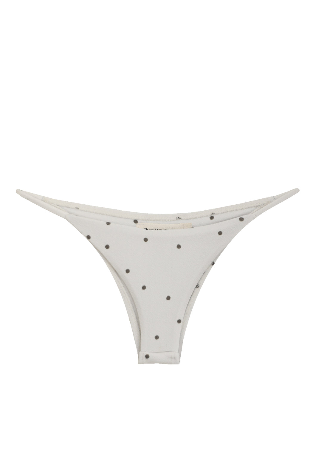 Triangle With Fixed Strap Bikini Bottom - Off-white polka dot print
