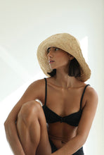Load image into Gallery viewer, Rhombus-Shaped Slider Bikini Top - Black Crinkled