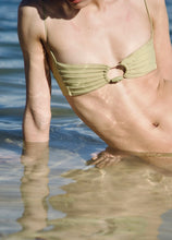 Load image into Gallery viewer, Ribbed Slide Straps Bikini Top - Citrus Green
