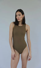 Load image into Gallery viewer, Neckline Bodysuit Cava - Greenish Brown Crepe