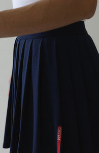 Pleated Skirt with Fixed Shorts Bottom- Navy Blue