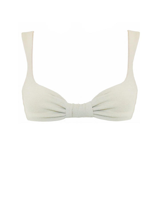 Ruched Loops Bikini Top- Off Texture