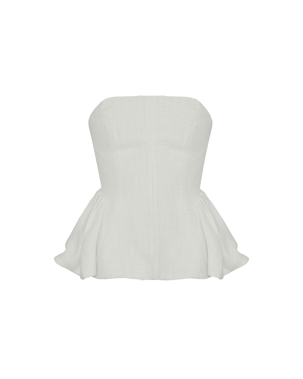 TQC Ruched Top - White Texture