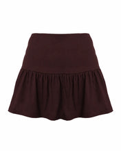 Load image into Gallery viewer, Peplum Mini Skirt Bottom with Shorts - Chocolate Brown