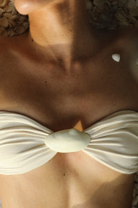Shell Straight Bikini Top - Off-White