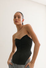 Load image into Gallery viewer, Tailored Structured Vest Top - Black
