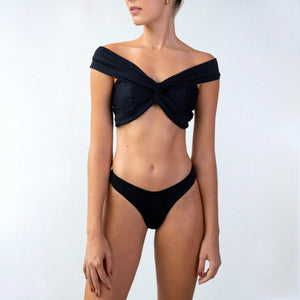 One-piece Low Waist Bikini Bottom - Black