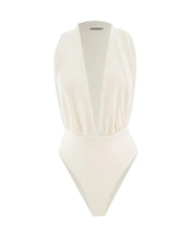 Load image into Gallery viewer, Back Detail Swimsuit - Off-White Crepe