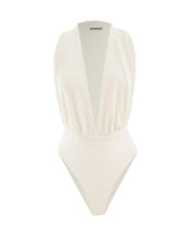Load image into Gallery viewer, Back Detail Swimsuit - Off-White Crepe