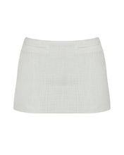 Load image into Gallery viewer, Low Waist Tailoring Mini Skirt Bottom - White Texture