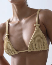 Load image into Gallery viewer, Ribbed Triangle Bikini Top - Walnut Crepe