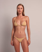 Load image into Gallery viewer, Triangle with Strap Details Bikini Top – Walnut Crepe