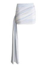 Load image into Gallery viewer, Ruched Mini Skirt Bottom - Marbled Stripes