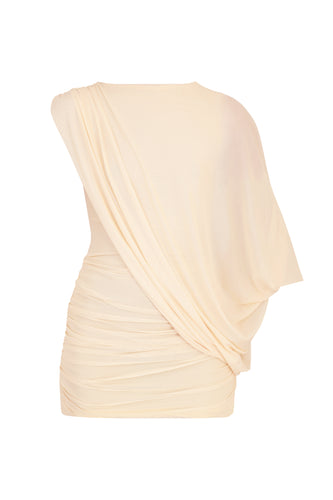 Ruffled cover Dress- Creamy Tulle