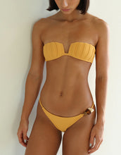 Load image into Gallery viewer, Pleated Bandeau Bikini Top - Mango Crepe