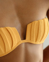 Load image into Gallery viewer, Pleated Bandeau Bikini Top - Mango Crepe