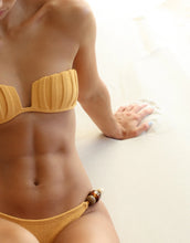 Load image into Gallery viewer, Pleated Bandeau Bikini Top - Mango Crepe