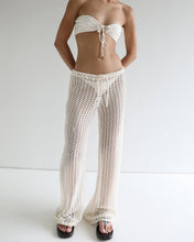 Load image into Gallery viewer, Low Waist Straight Pants Bottom - Off-White Crochet