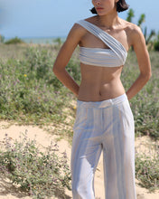 Load image into Gallery viewer, Straight Low Waist Pants Bottom - Marbled Stripes
