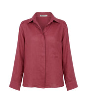 Load image into Gallery viewer, Maxi Shirt - Pomegranate Linen