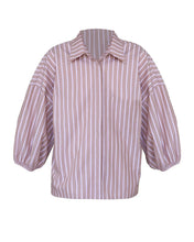 Load image into Gallery viewer, Wide Sleeve Shirt - Brown Stripes