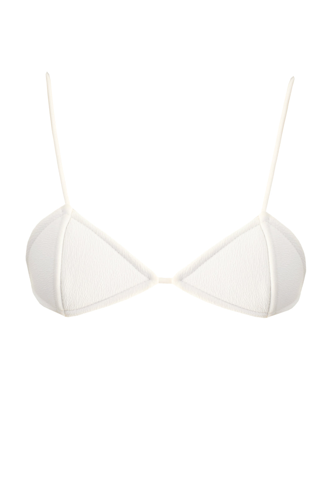 Rhombus-Shaped Bikini Top - Off-White Crinkled