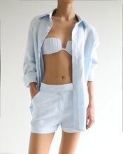 Load image into Gallery viewer, Pleated Bandeau Bikini Top - Light Blue