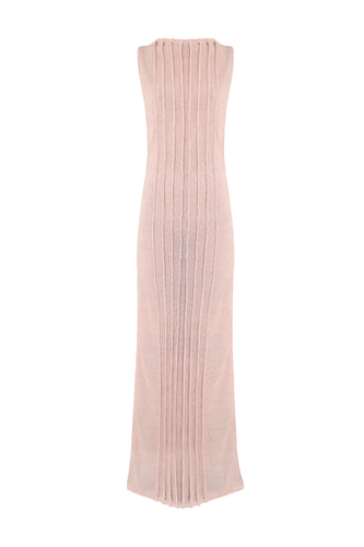 Armhole Cutouts and Topstitch Detailing Cover-Up - Pink Knitting