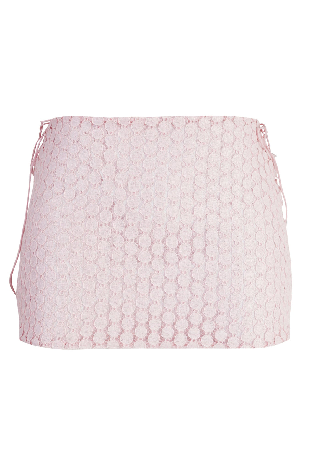 Ruched Mini Skirt with Bias Trim  Bottom – Pink Lace