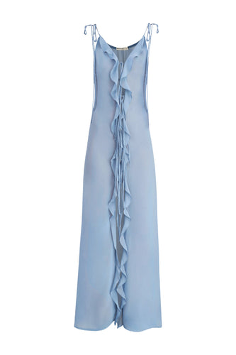 Bias Ruffle Cover-Up - Blue