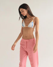 Load image into Gallery viewer, Low Waist Straight Pants Bottom - Salmon Linen