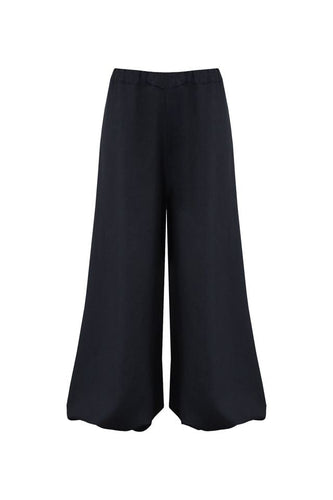 Balloon Pants Bottom – Black Linen