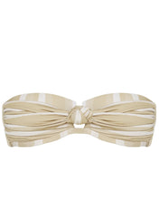 Load image into Gallery viewer, Square Bandeau Bikini Top - Banoffee Stripes
