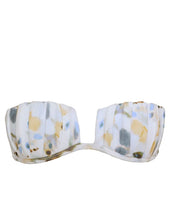 Load image into Gallery viewer, Pleated Bandeau Bikini Top - White Floral Crepe