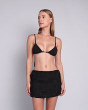 Load image into Gallery viewer, Triangle with Strap Details Bikini Top – Black Crepe