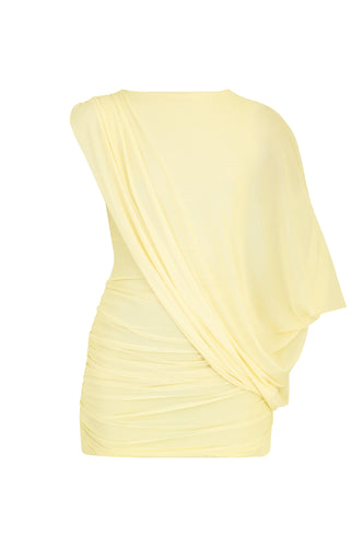 Ruffled cover Dress- Yellow Tulle